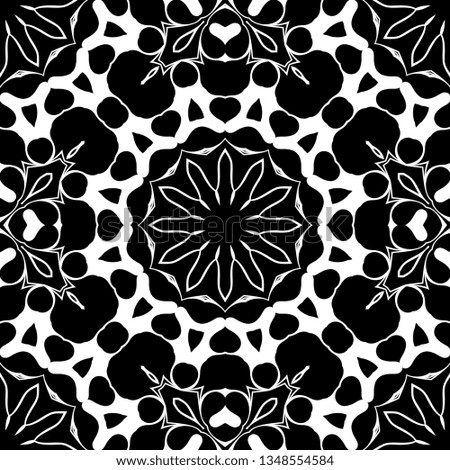 Black and white seamless pattern with simple geometric ornate for brand, product, gift or card background