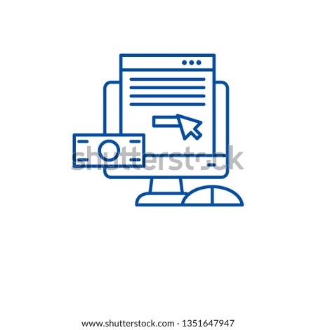 Pay per click line icon concept. Pay per click flat  vector symbol, sign, outline illustration.