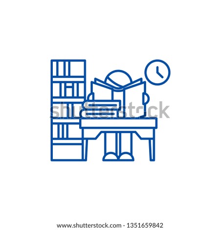 Library line icon concept. Library flat  vector symbol, sign, outline illustration.