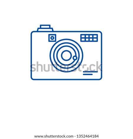 Digital camera line icon concept. Digital camera flat  vector symbol, sign, outline illustration.