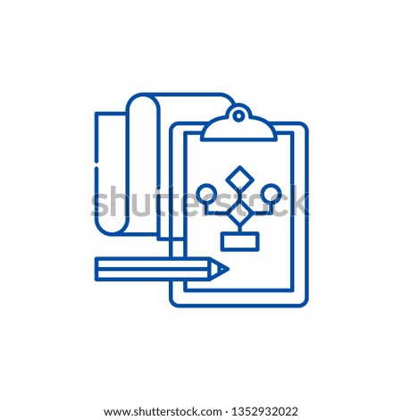 Solution of the problem line icon concept. Solution of the problem flat  vector symbol, sign, outline illustration.