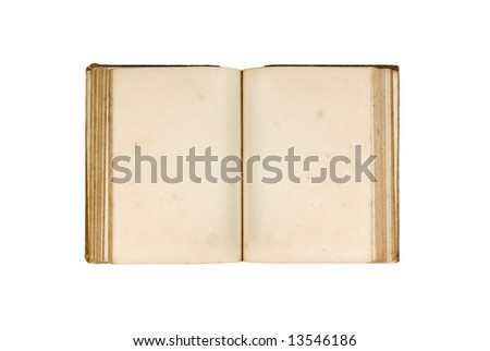 old blank book on white background