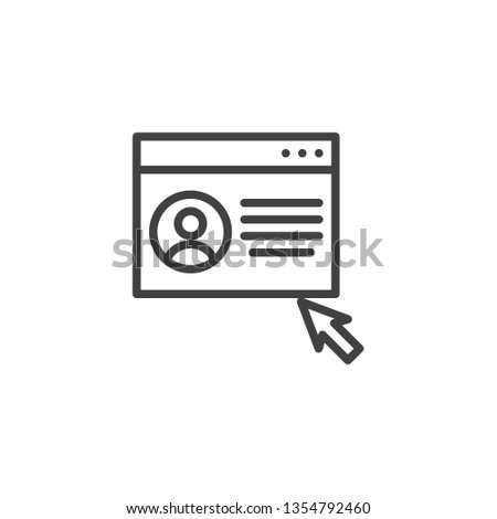 Online job application line icon. Sending curriculum vitae cv resume linear style sign for mobile concept and web design. Human resources outline vector icon. Symbol, logo illustration. Pixel perfect