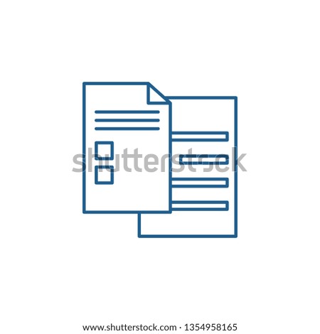 Check sheets line icon concept. Check sheets flat  vector symbol, sign, outline illustration.