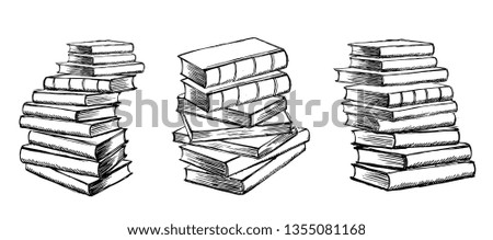 Book vector. Hand drawn illustration in sketch style. 