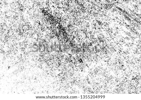 Grunge black and white texture. Monochrome background of cracks, scuffs, chips, stains, ink spots, lines. Dark design abstract surface