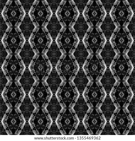 Black and white seamless ikat Persian Carpet. Ethnic texture abstract ornament. Mexican Traditional Carpet Fabric Texture. Arabic,turkish carpet ornament. African textures and traditional motifs.
