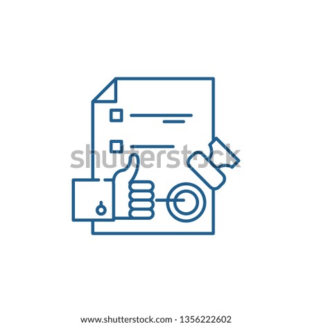Quality control system line icon concept. Quality control system flat  vector symbol, sign, outline illustration.