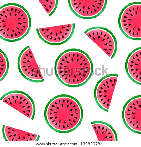 Watermelon pattern.  Background with watercolor watermelons.