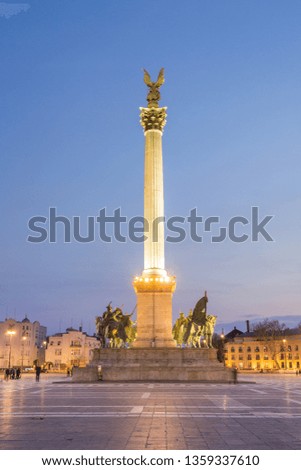 Budapest Heroes Square at Night, Hungary
