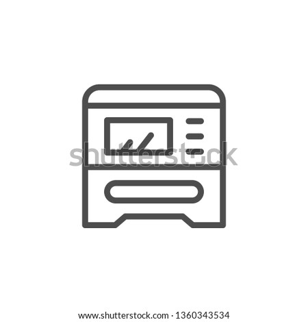 Multifunctional printing device line icon