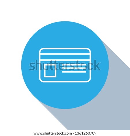 Flat blue circle illustration with long shadow Payment - Credit cards Icon