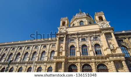 Building of the Kunsthistorisches Museum (Museum of Art History), Vienna, Austria.