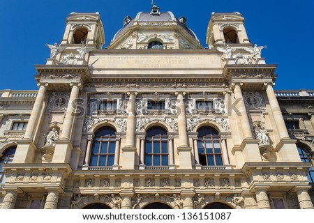 Building of the Kunsthistorisches Museum (Museum of Art History), Vienna, Austria.