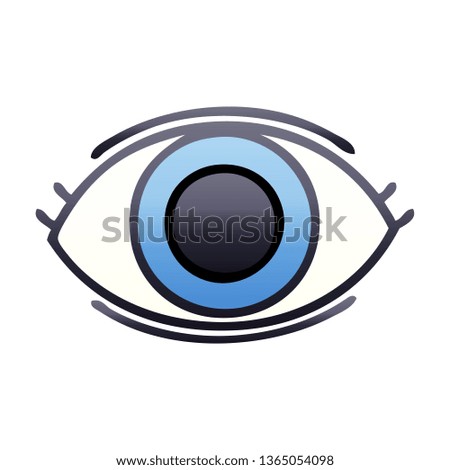 gradient shaded cartoon of a eye