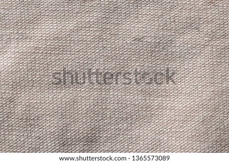 Gray beige linen canvas surface background. Sackcloth design, ecological cotton textile, fashionable woven flex burlap.