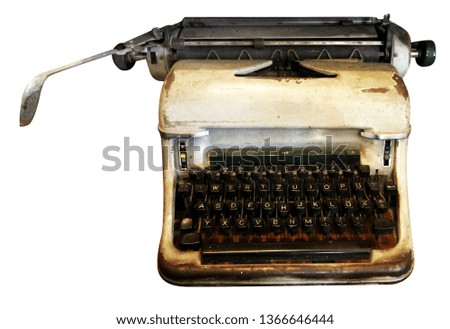 Isolated Typewriter, Antique Typewriter, Used Analog Equipment
