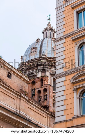 Exterior view of Chiesa Sant'Andrea della Valle in Rome, Italian capital.
