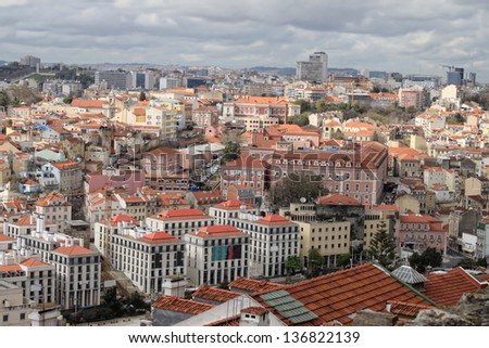 Cluster of buildings of Lisbon city, Portugal