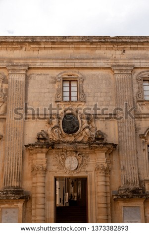 architectural construction in Valletta Malta on the Mediterranean