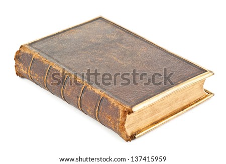 old brown book on white
