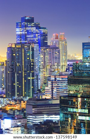 Bangkok city night view
