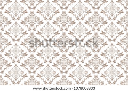 Floral ornament on background. Trendy wallpaper, great design for any purposes. Seamless wallpaper pattern. Cute vector illustration