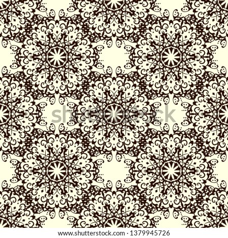 Seamless abstract pattern with mandala elements