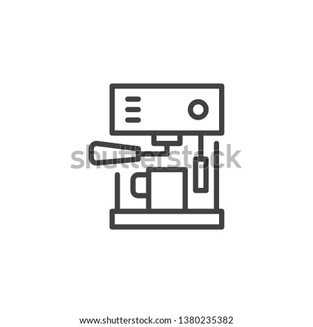 Automatic coffee maker line icon. linear style sign for mobile concept and web design. Coffee machine outline vector icon. Symbol, logo illustration. Pixel perfect vector graphics