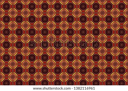 Creative, luxury style. Geometrical simple art. Print card, cloth, shirts, dress, wrapper, cover. Random geometric shapes seamless pattern in red, orange and brown colors.