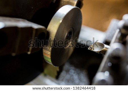 Parts processing work with a lathe
