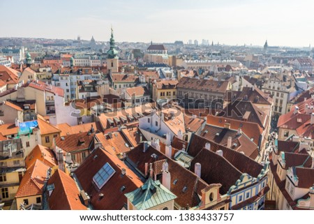 Aerial view of Prague - Rooftops landscape