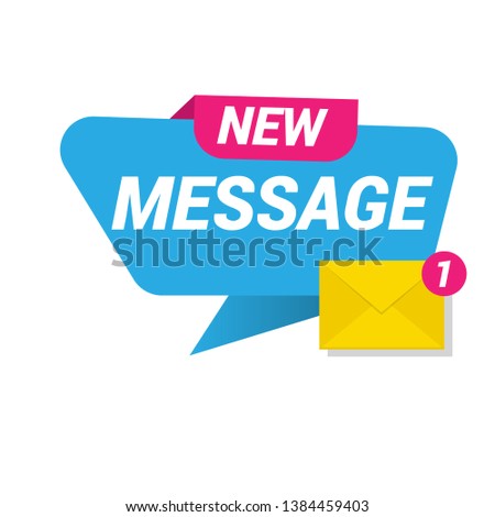 new message concept - flat design.origami speech bubble and envelope.