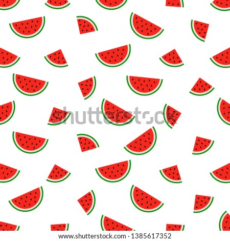 Watermelon  pattern surface design. Vector illustration isolated on white background