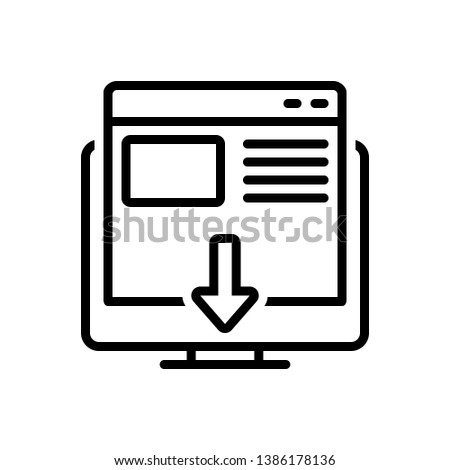 Vector black line icon for landing page