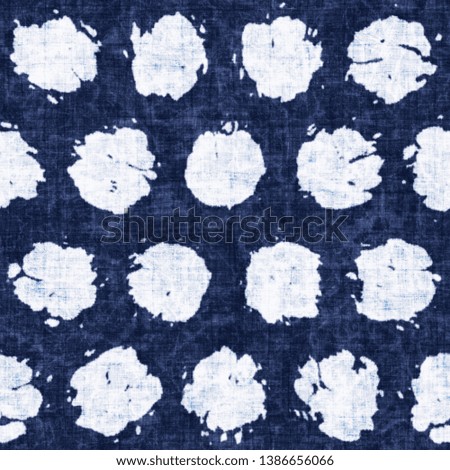 Stain Dots Indigo-Dyed Effect Textured Background. Seamless Pattern. 