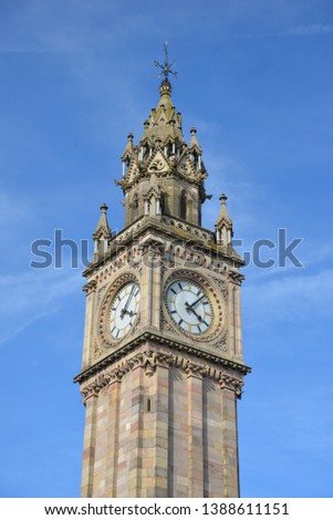 Albert Memorial Clock in Belfast, United Kingdom, Europe