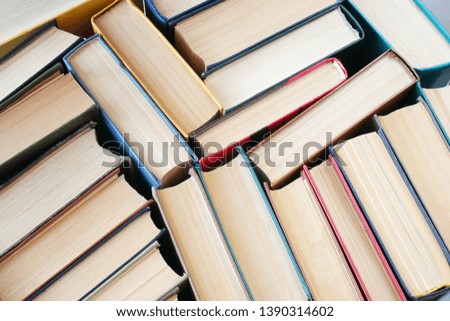 many books, view of top