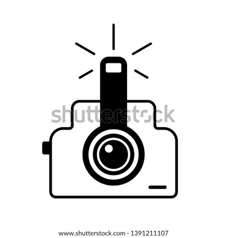 Flat camera icon for applications, public places and web sites. Vector illustration