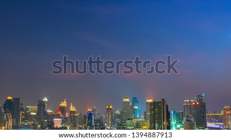 Bangkok business district at night time