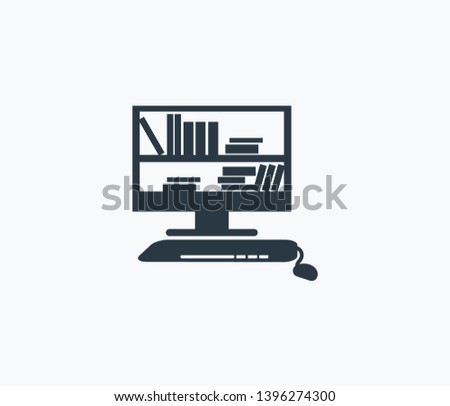 Digital library icon isolated on clean background. Digital library icon concept drawing icon in modern style. Vector illustration for your web mobile logo app UI design.