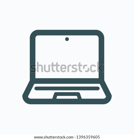 Laptop isolated icon, notebook outline vector icon