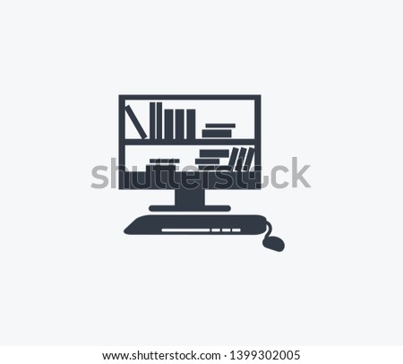Digital library icon isolated on clean background. Digital library icon concept drawing icon in modern style.  illustration for your web mobile logo app UI design.