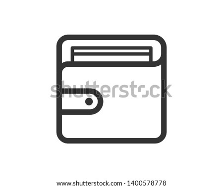 Wallet Icon in trendy flat style isolated on white background