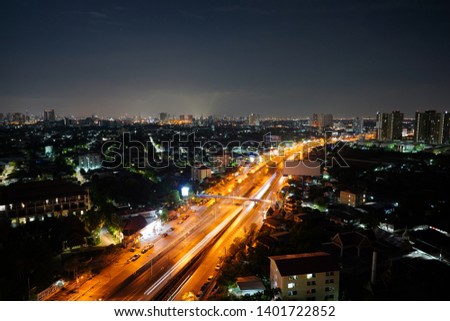 Night Road view at Nonthaburi