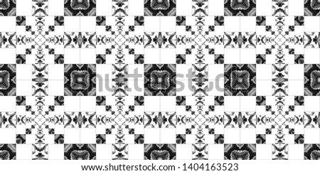 Black and white seamless pattern for textile, backgrounds, tiles and designs