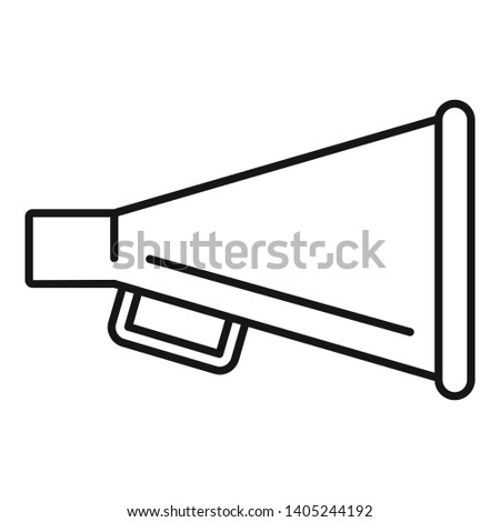 Cinema production hand speaker icon. Outline cinema production hand speaker vector icon for web design isolated on white background