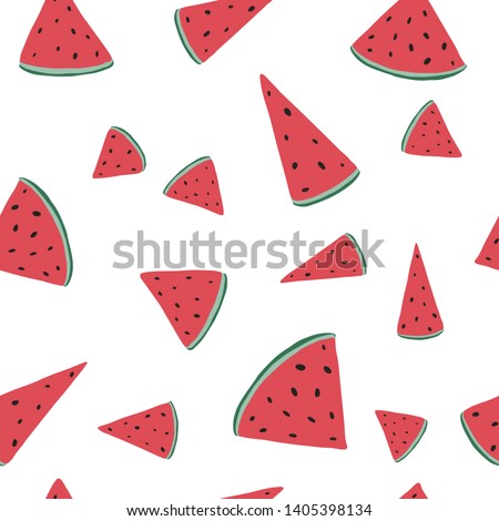 Colorful watermelon pattern. Vector seamless pattern, can be used for fabrics, wallpaper, web, scrapbooking, card.