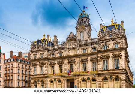 Town hall place des Terreaux, in Lyon in the Rhone, France
