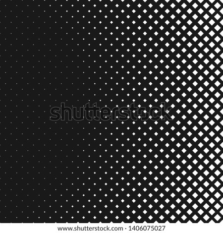 Monochrome geometric halftone diagonal square pattern background - vector illustration from squares